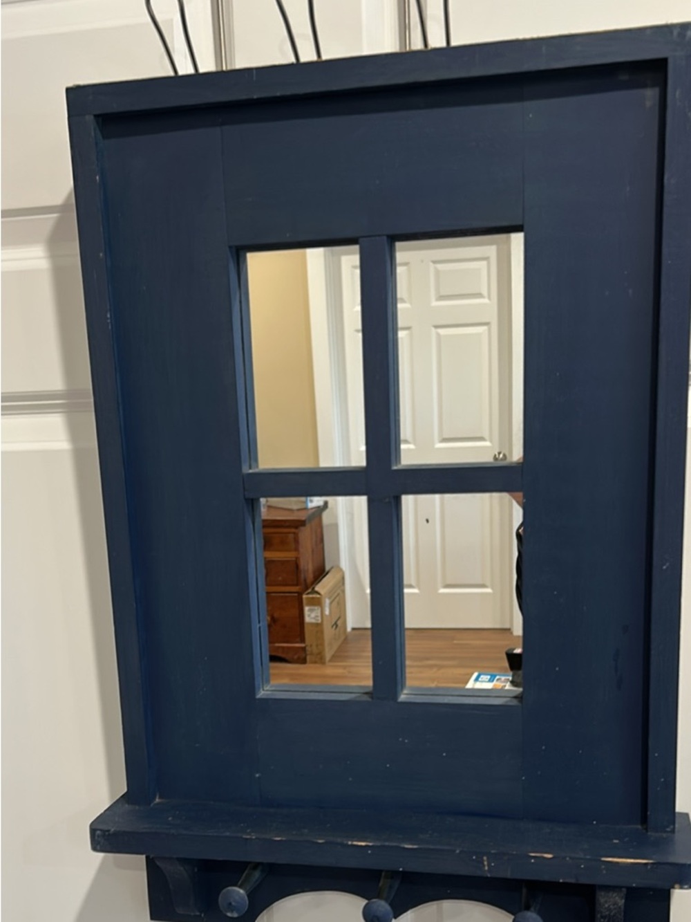 Blue Mirrored Window with Shelf